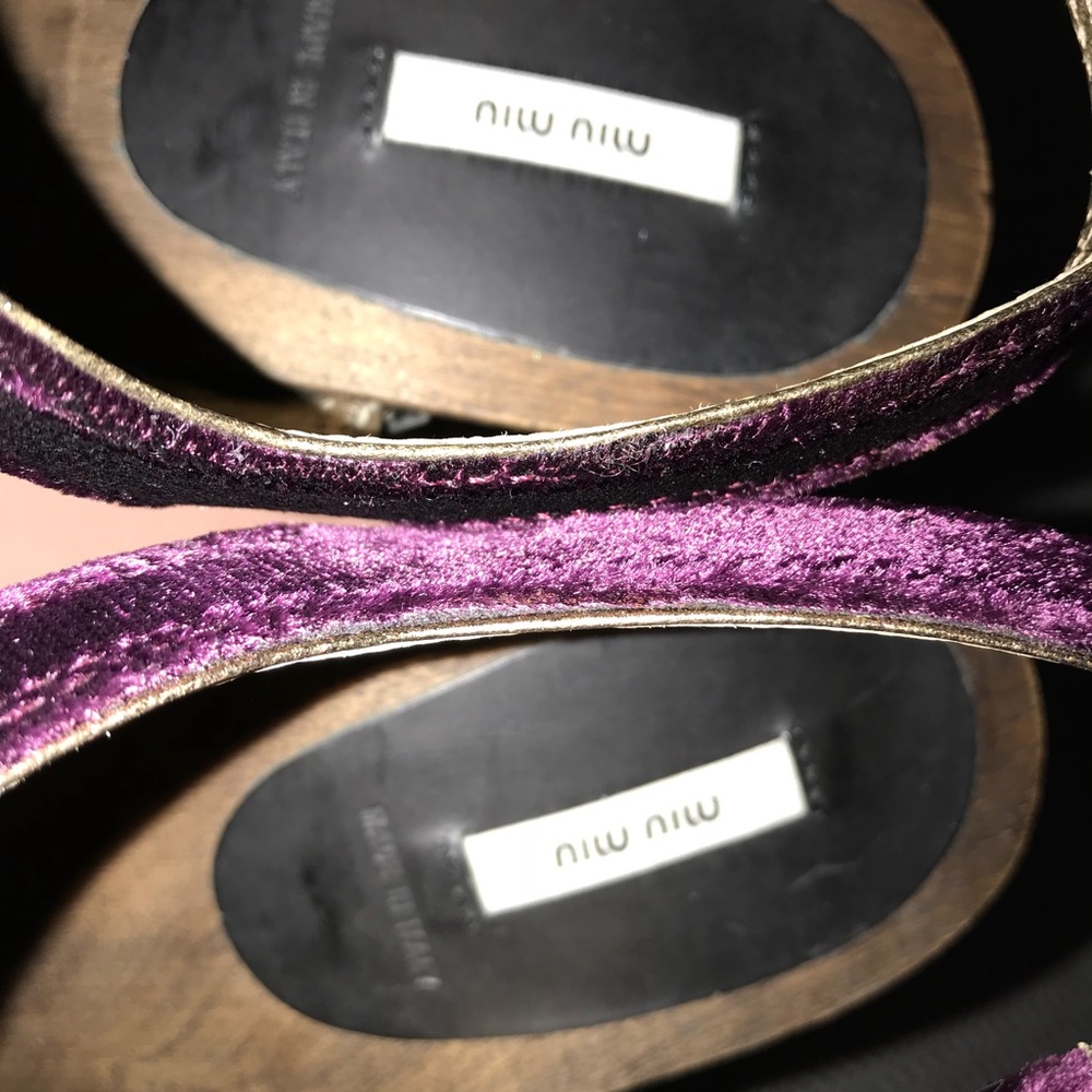 💜MIU MIU Velvet Platform Sandals💜 - Picture 3 of 8